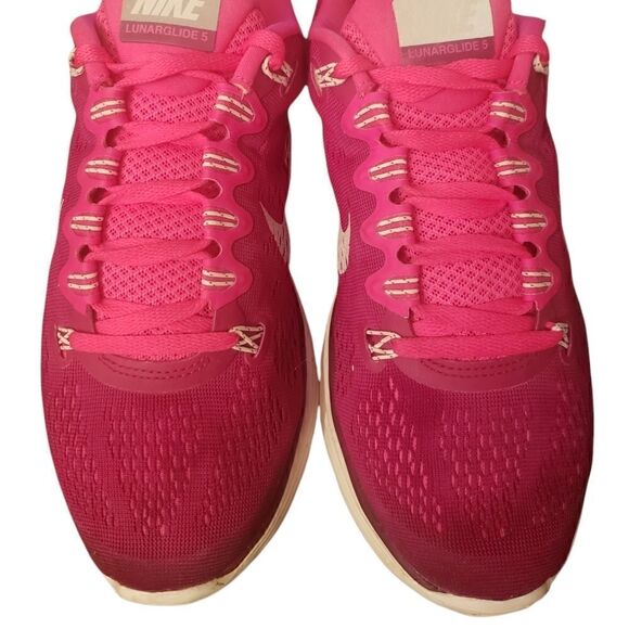 Nike Lunarglide 5 Mesh Raspberry Pink Running Sneakers - Picture 5 of 5